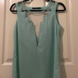 Foreign Exchange Teal Sleeveless Blouse